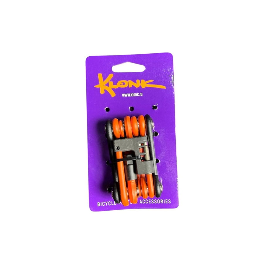 Набор ключей складной KLONK PROTECT 11in1 2/2.5/3/4/5/6/8мм с выжимкой, мультитул, оранжевый/10522